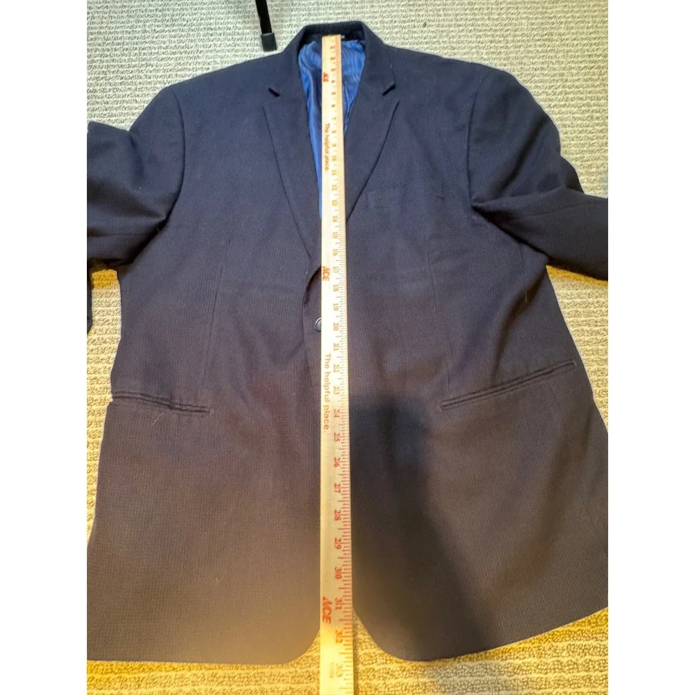 Giorgio‎ Fiorelli Mens Navy Blue Textured Two Button Blazer Jacket Size 50R